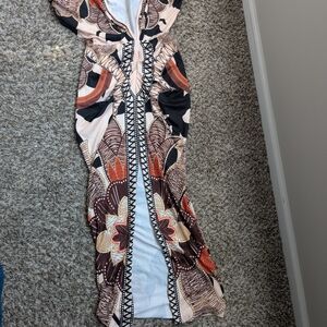 SHEIN Multicolored Sleeveless V-Neck Bodycon Maxi Dress